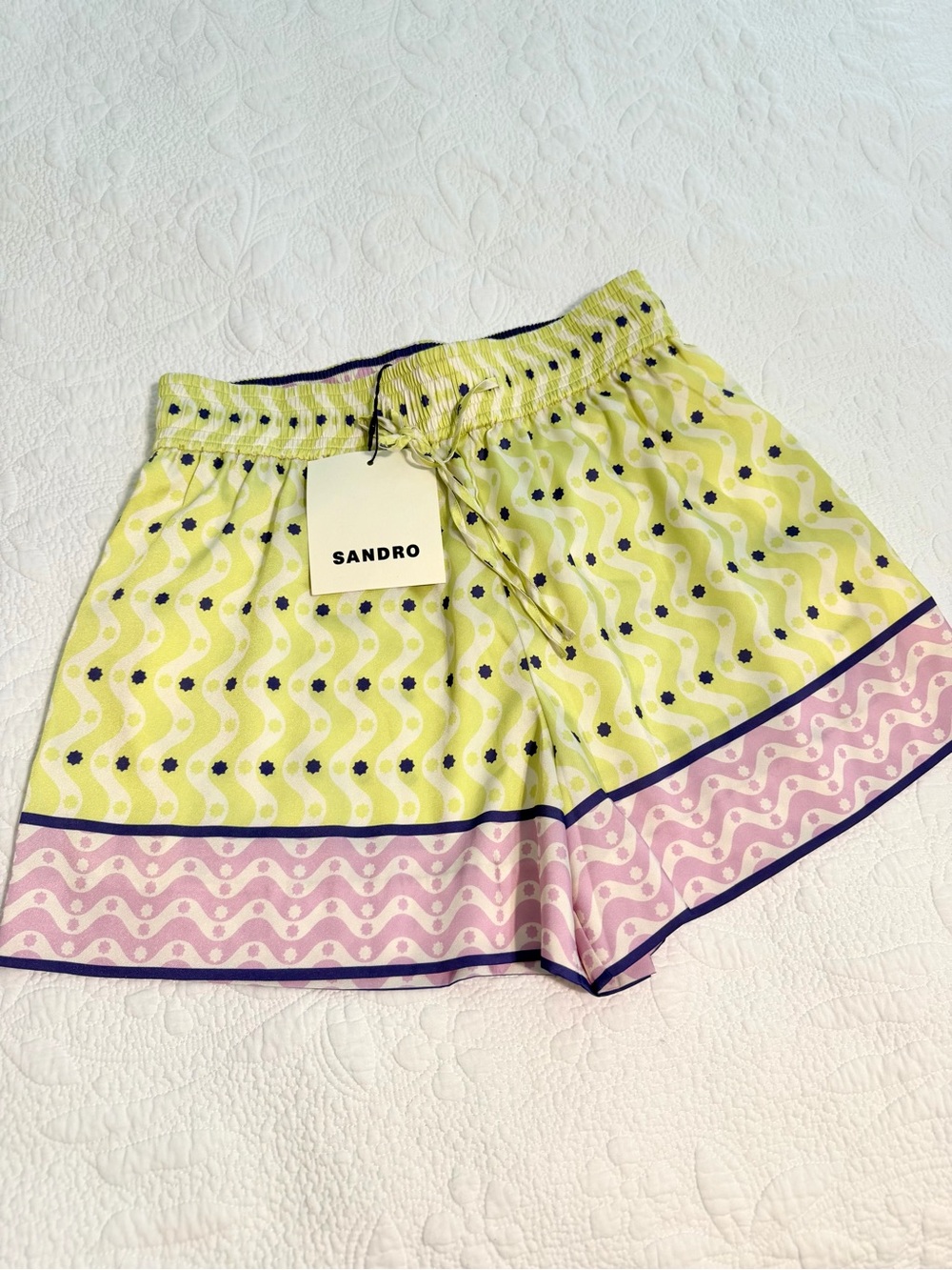 Sandro X Louis Barthlemy Paris Shorts size Medium Pockets Boho Retro Colorful